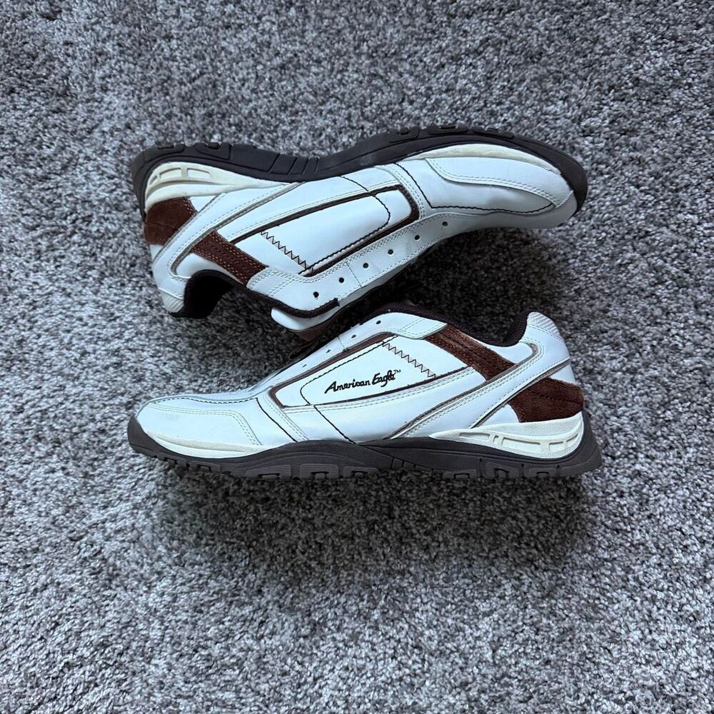 American-eagle Men's White and Brown Trainers